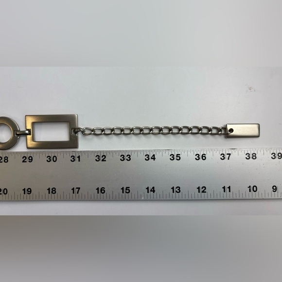 ESCADA Women\'s Vtg Designer Silver Tone Metal ChainLink Circle Rectangle Belt main image 7